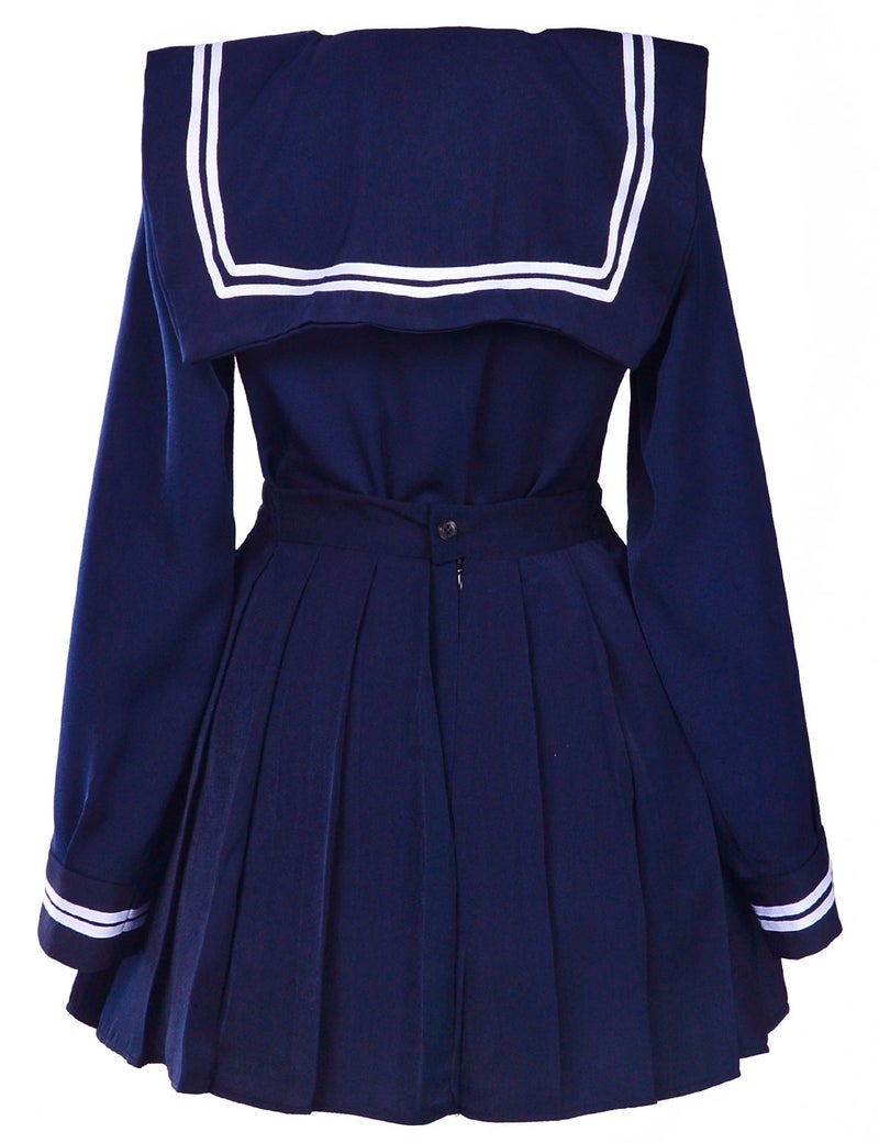 Elibelle Classic Japanese School Girls Sailor Dress Shirts Uniform Anime Cosplay Costumes with Socks Set(Navy)(S = Asia M)(SSF07NV) - Image 5